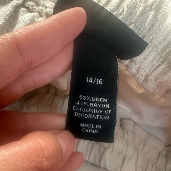 Lane Bryant Beige natural Linen Wide-Leg Pants size 14/16 - Picture 7 of 8